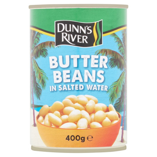 DUNNS RIVER BUTTER BEANS IN SALTED WATER 1x12x400G PMP &Acirc;&pound;0.79