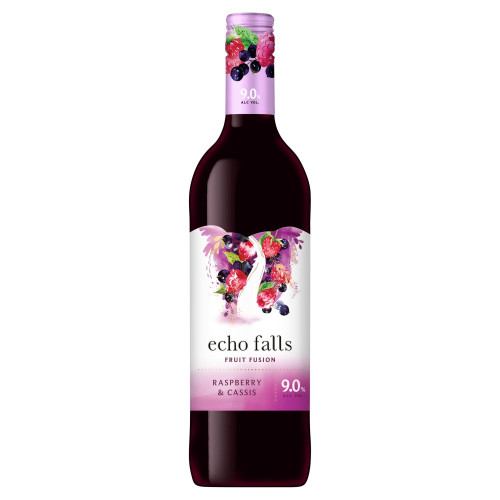 ECHO FALLS FRUIT FUSION RASPBERRY CASSIS FRUIT WINE BOTTLE 6x75CL