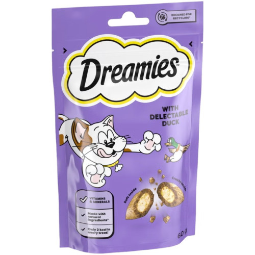 DREAMIES WITH DELECTABLE DUCK CAT TREAT 1x8x60G