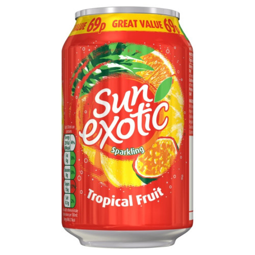 SUN EXOTIC SPARKLING TROPICAL CAN 1x24x330ML PMP &Acirc;&pound;0.69