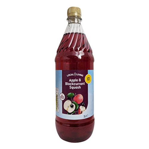 LOCAL LIVING SQUASH BLACKCURRANT APPLE NO ADDED SUGAR BOTTLE 1x6x1L PMP &Acirc;&pound;1