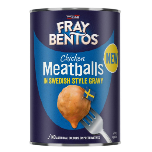 FRAY BENTOS CHICKEN MEATBALLS IN SWEDISH STYLE GRAVY 1x6x380G
