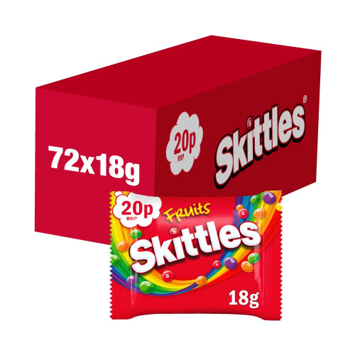 SKITTLES VEGAN CHEW FRUIT FLAVOURED SWEETS BAG 1x72x18G PMP &Acirc;&pound;0.2