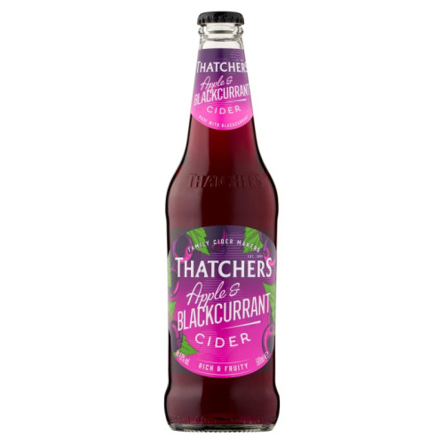 THATCHERS APPLE BLACK CURRANT CIDER BOTTLE 1x6x500ML
