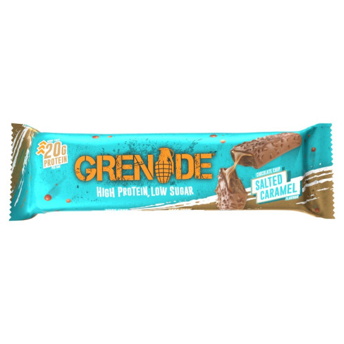 GRENADE HIGH PROTIEN CARB KILL CHOCO CHIP SALTED CARAMEL LOW SUGAR BAR 1x12x60G