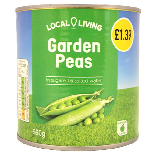 LOCAL LIVING GARDEN PEAS 1x12x560G PMP &Acirc;&pound;1.39