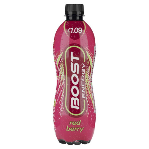 BOOST ENERGY RED BERRY BOTTLE 1x12x500ML PMP &Acirc;&pound;1