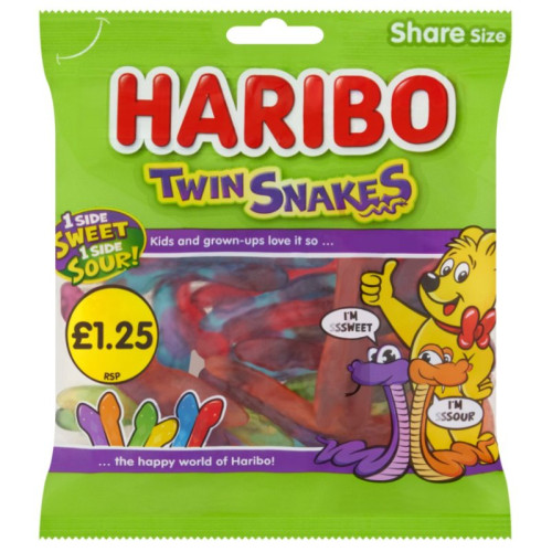 HARIBO TWIN SNAKES SWEETS 1x12x140G PMP &Acirc;&pound;1.25