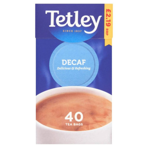 TETLEY DECAF TEA BAGS 1x6x40s PMP &Acirc;&pound;2.19