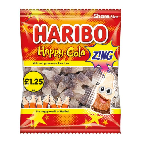 HARIBO HAPPY COLA ZING 1x12x140G PMP &Acirc;&pound;1.25