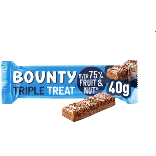 BOUNTY TRIPLE TREAT FRUIT & NUT CHOCOLATE BAR 1x18x40G