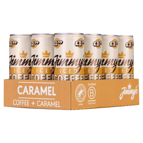 JIMMYS CARAMEL ICED COFFEE CAN 1x12x250ML PMP &Acirc;&pound;1.39