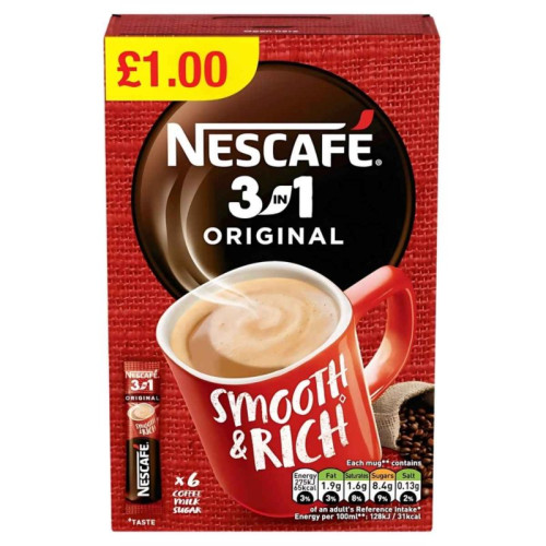 NESCAFE 3 IN 1 ORIGNAL INSTANT COFFEE 1x11x10s PMP &Acirc;&pound;1