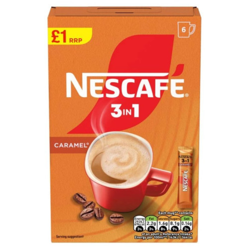 NESCAFE 3 IN 1 CARAMEL INSTANT COFFEE 1x11x16G PMP &Acirc;&pound;1