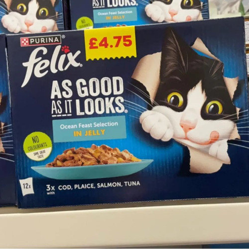 FELIX AGAIL OCEAN FISH CAT FOOD12pk 1x4x85G PMP &Acirc;&pound;4.75