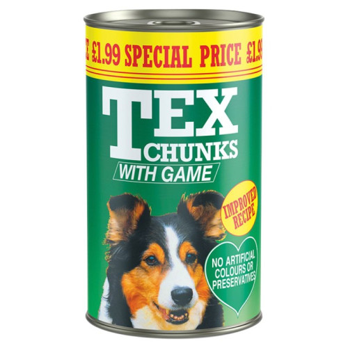 TEX CHUNKS WITH GAME DOG FOOD 1x6x1.2KG PMP &Acirc;&pound;1.99