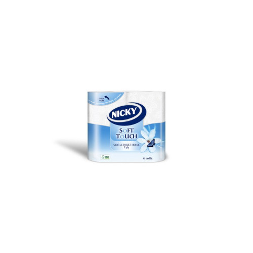 NICKY SOFT TOUCH 2 PLY TOILET TISSUE ROLLS 1x10x4PK PMP &Acirc;&pound;1.49