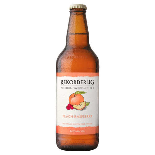 REKORDERLIG PEACH RASPBERRY CIDER BOTTLE 1x15x500ML