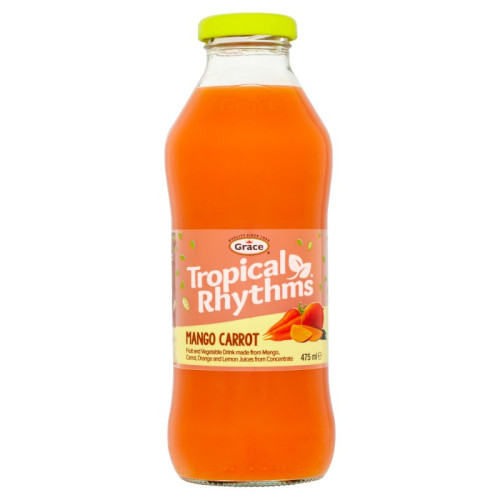 GRACE TROPICAL RHYTHMS MANGO CARROT BOTTLE 1x12x475ML PMP &Acirc;&pound;1.79