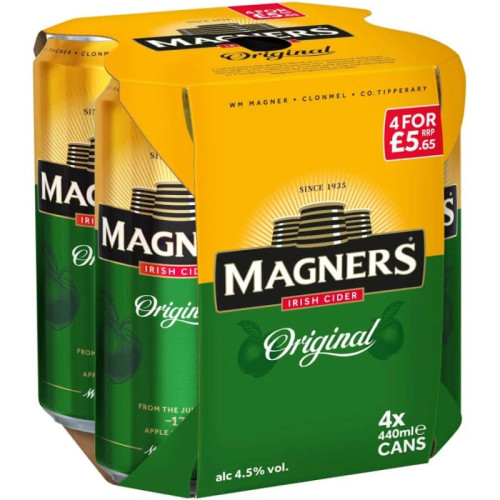 MAGNERS ORIGINAL CIDER 4 PACK BOTTLE 1x6x500ML PMP &Acirc;&pound;5.85