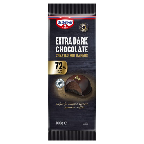 DR OETKER FINE COOKS EXTRA 72% DARK CHOCOLATE 22x100G