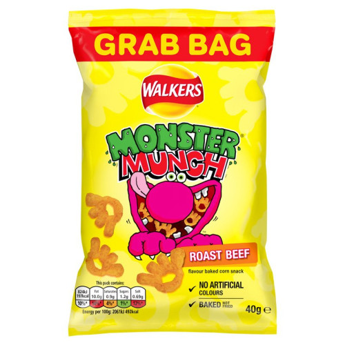 WALKERS MONSTER MUNCH ROAST BEEF CRISPS 1x35x40G