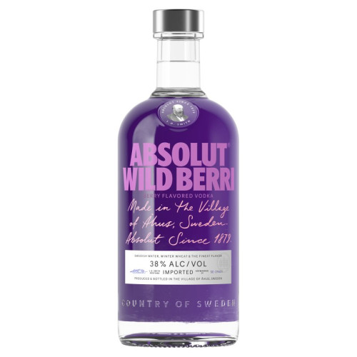 ABSOLUT WILD BERRY VODKA BOTTLE 1x70CL