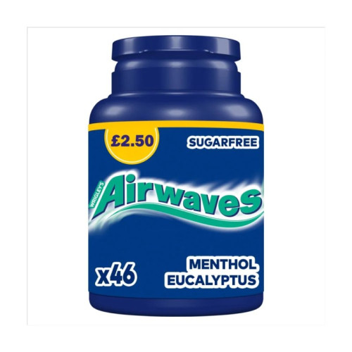 AIRWAVES MENTHOL & EUCALYPTUS CHEWING GUM BTL 1x6x46s PMP &Acirc;&pound;2.5