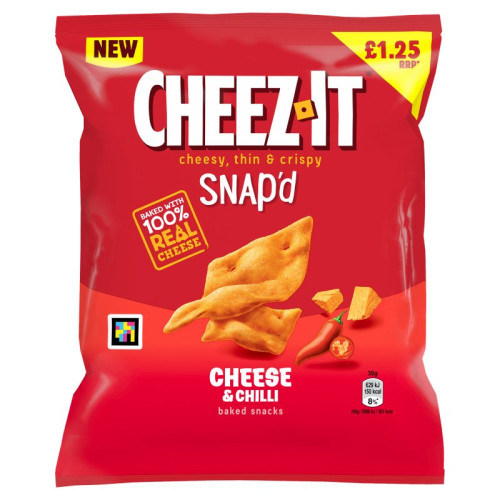 CHEEZ-IT SNAP'D CHEESE CHILLI CRISPS 1x16x65G PMP &Acirc;&pound;1.25