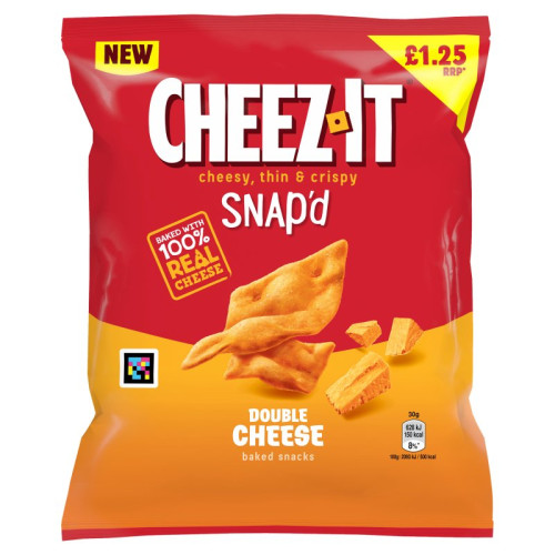 CHEEZ-IT SNAP'D DOUBLE CHEESE CRISPS 1x16x65G PMP &Acirc;&pound;1.25
