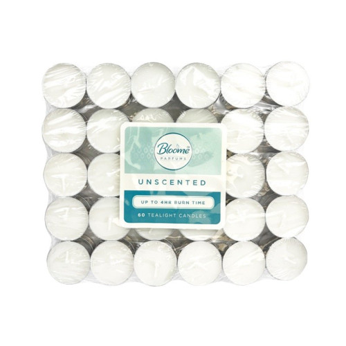 UNFRAGRANCED UNFRAGRANCE TEALIGHT CANDLES 1x60PK