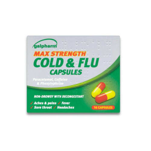 GALPHARM MAX COLD & FLU CAPSULES 1x8x16s