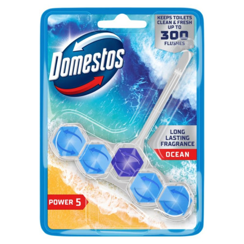 DOMESTOS POWER 5 OCEAN TOILET BLOCK 1x9x55G PMP &Acirc;&pound;1.5