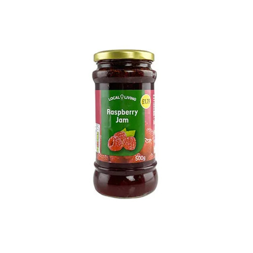 LOCAL LIVING RASPBERRY JAM 1x6x500G PMP &Acirc;&pound;1.79