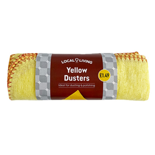 LOCAL LIVING YELLOW DUSTERS 1x10x4s PMP &Acirc;&pound;1.49