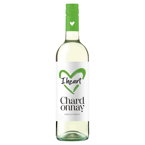 I HEART CHARDONNAY WHITE WINE BOTTLE 6x75CL