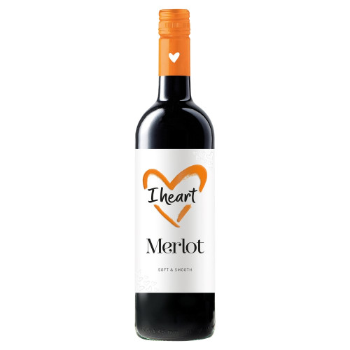I HEART MERLOT RED WINE BOTTLE 6x75CL