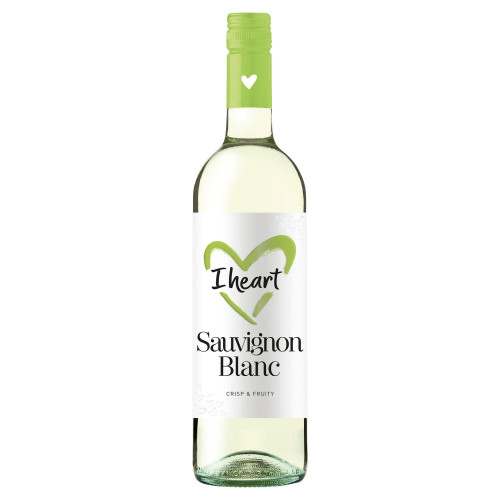 I HEART SAUVIGNON BLANC WHITE WINE BOTTLE 6x75CL