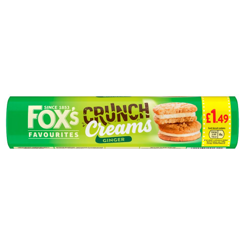 FOXS CRUNCH CREAMS GINGER BISCUIT 1x12x200G PMP &Acirc;&pound;1.49