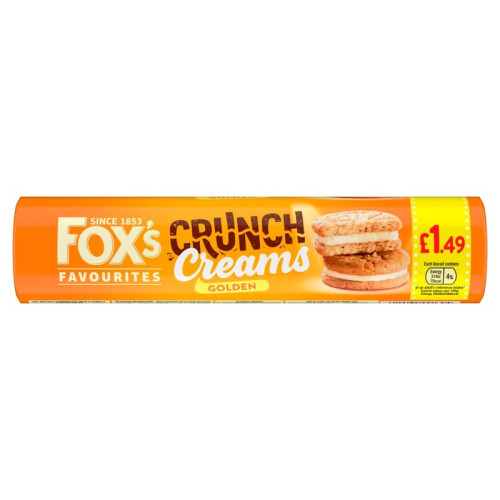 FOXS CRUNCH CREAMS GOLDEN BISCUIT 1x12x200G PMP &Acirc;&pound;1.49