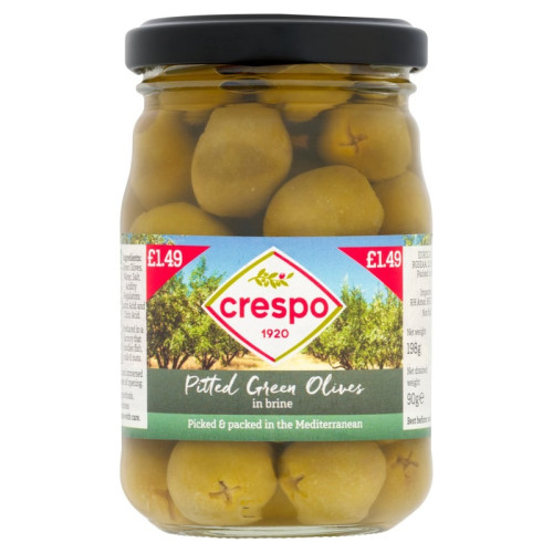 CRESPO GREEN PITTED OLIVE 1x6x198G PMP &Acirc;&pound;1.49