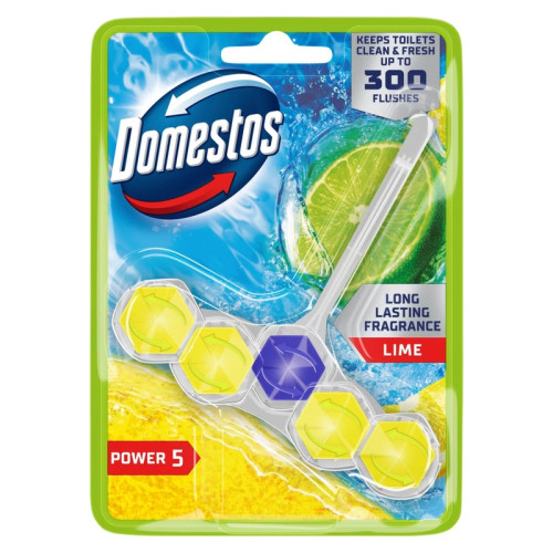 DOMESTOS POWER 5 LIME TOILET BLOCK 1x9x50G PMP &Acirc;&pound;1.5