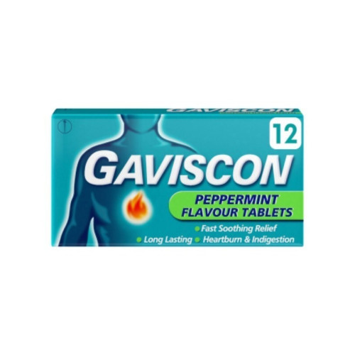 GAVISCON PEPPERMINT TABLETS 1x12x12s