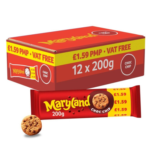 MARYLAND CHOCO CHIP COOKIES 1x12x200G PMP &Acirc;&pound;1.59