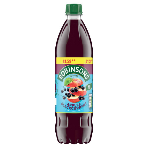 ROBINSONS SQUASH APPLE BLACKCURRANT SUGAR FREE BOTTLE 1x12x750ML PMP &Acirc;&pound;1.59