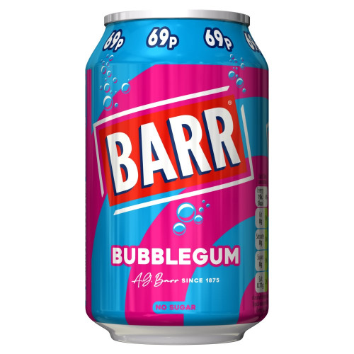 BARR BUBBLEGUM CAN 1x24x330ML PMP &Acirc;&pound;0.69