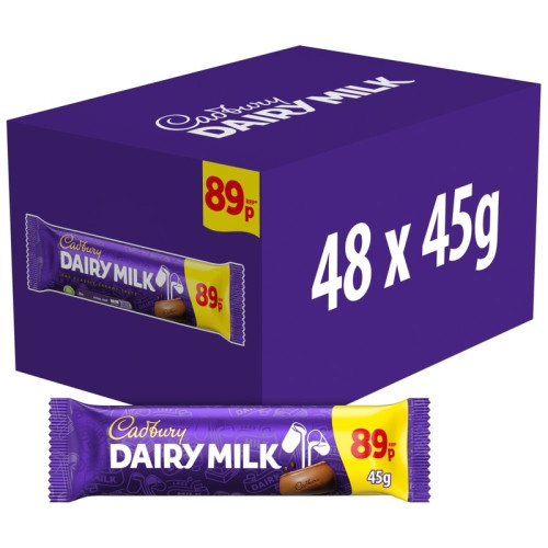 CADBURY DAIRY MILK CHOCOLATE BAR 1x48x45G PMP &Acirc;&pound;0.89