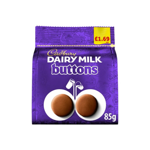 CADBURY DAIRY MILK BUTTON CHOCOLATE BAG 1x10x85G PMP &Acirc;&pound;1.69