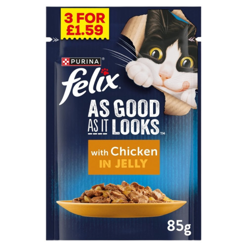 FELIX AGAIL CHICKEN CAT FOOD 1x26x85G PMP &Acirc;&pound;1.59