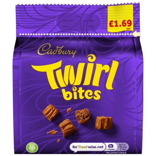 CADBURY TWIRL BITES CHOCOLATE BAG 1x10x85G PMP &Acirc;&pound;1.69